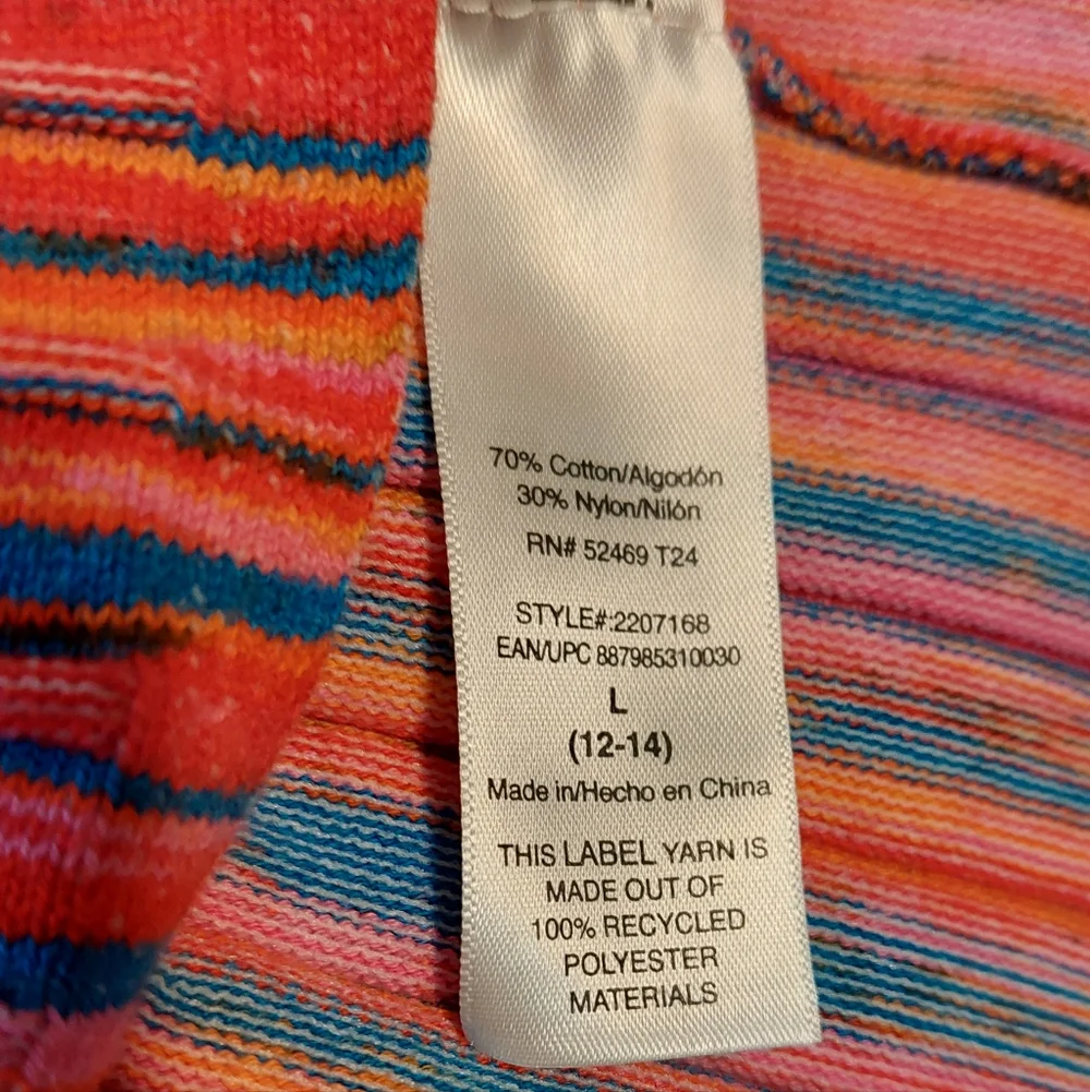 Colorful Space-dye Knit Jumper Dress, Size M - Picture 9 of 9